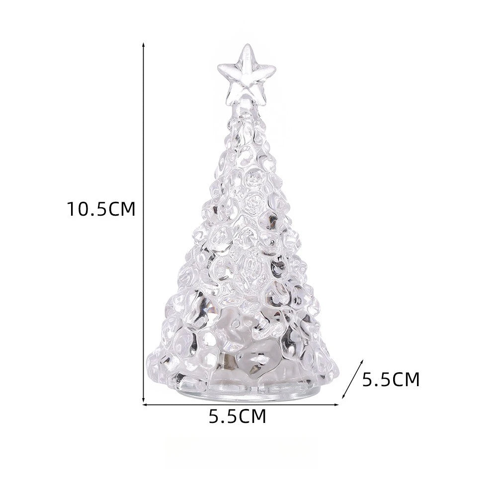 Christmas Night Light Mini Christmas Tree Design Crystal Clear Decor Festive Tabletop Decor