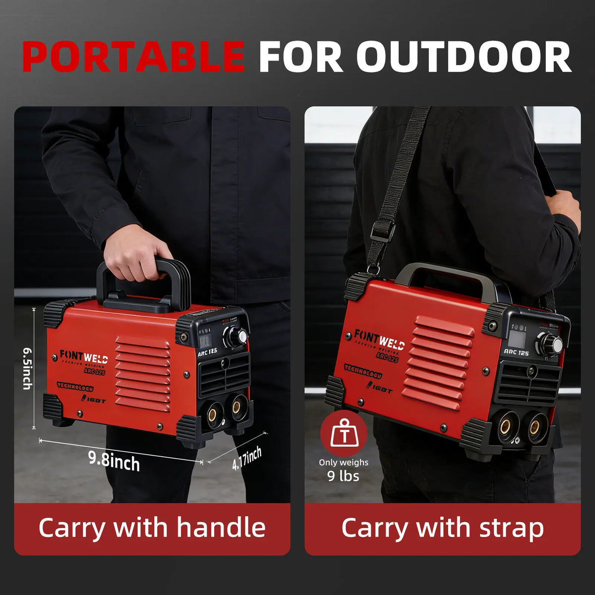 125A Portable Lightweight Handheld Welder Machine, MMA ARC Welder for Home Projects, Metal Repair, Portable Lightweight Welder Handheld Stick Welder