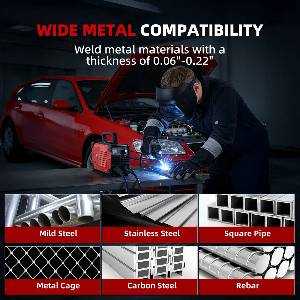 125A Portable Lightweight Handheld Welder Machine, MMA ARC Welder for Home Projects, Metal Repair, Portable Lightweight Welder Handheld Stick Welder