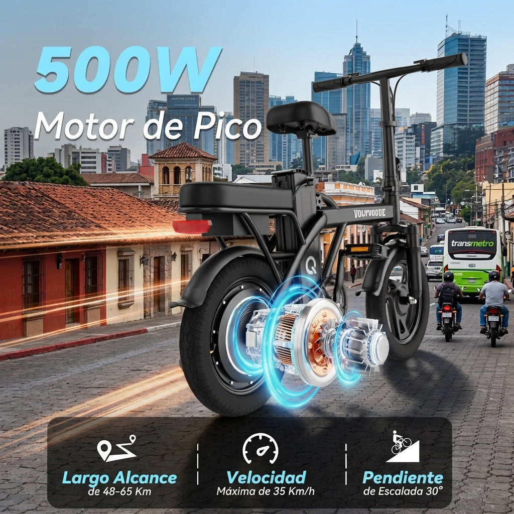Bicicleta Eléctrica 750W, Doble Asiento y hasta 40 Millas de Autonomía