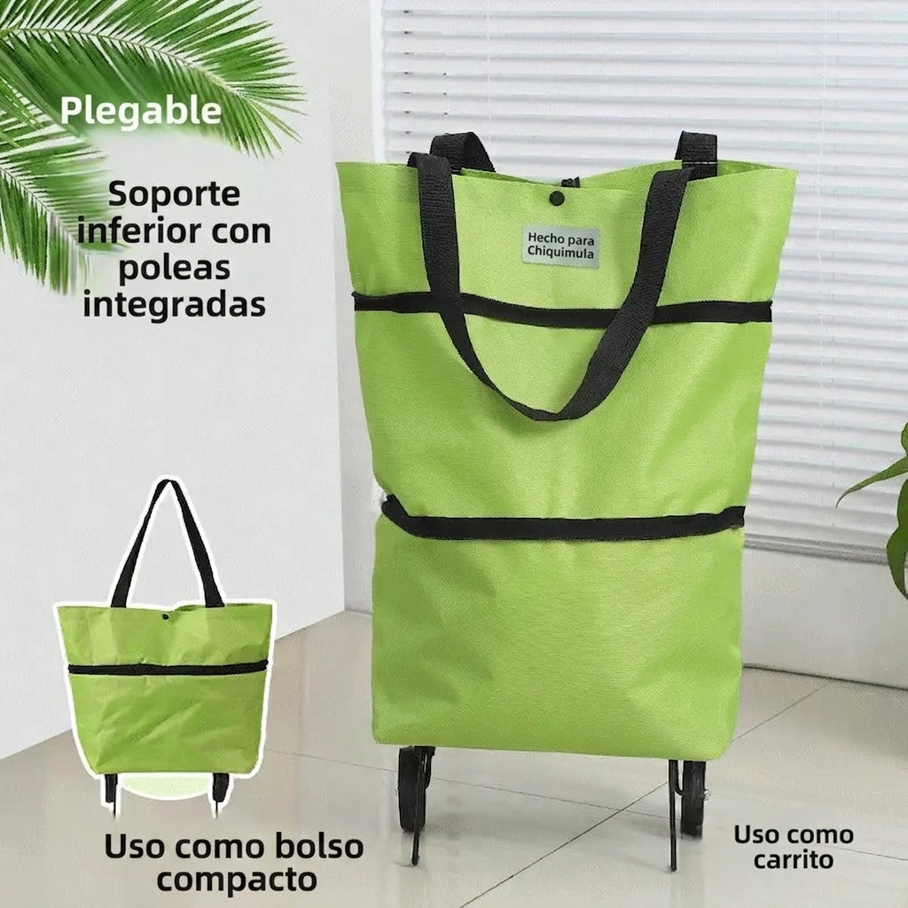 Bolsa de Compras Plegable con Ruedas | Carrito Reutilizable y Ligero
