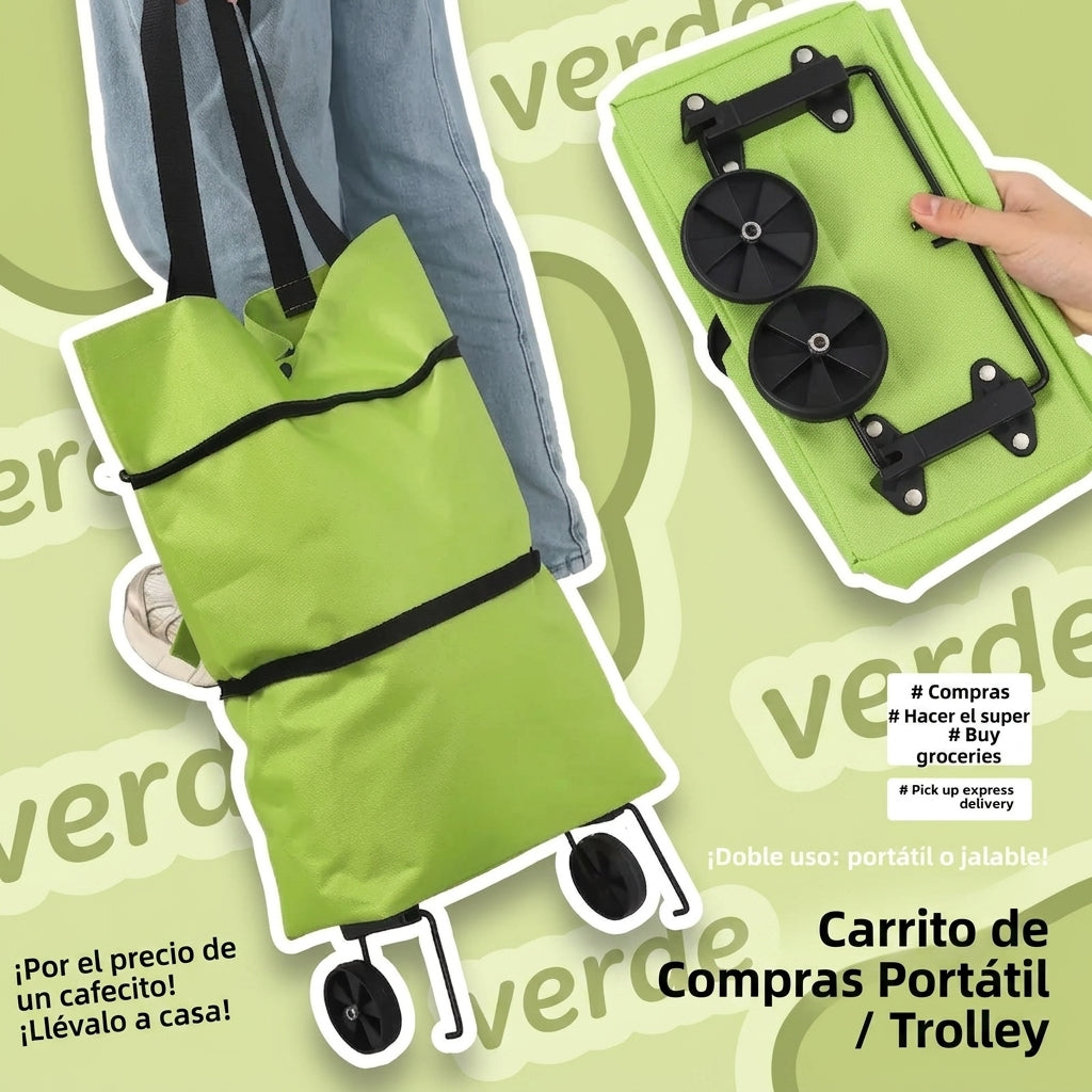 Bolsa de Compras Plegable con Ruedas | Carrito Reutilizable y Ligero