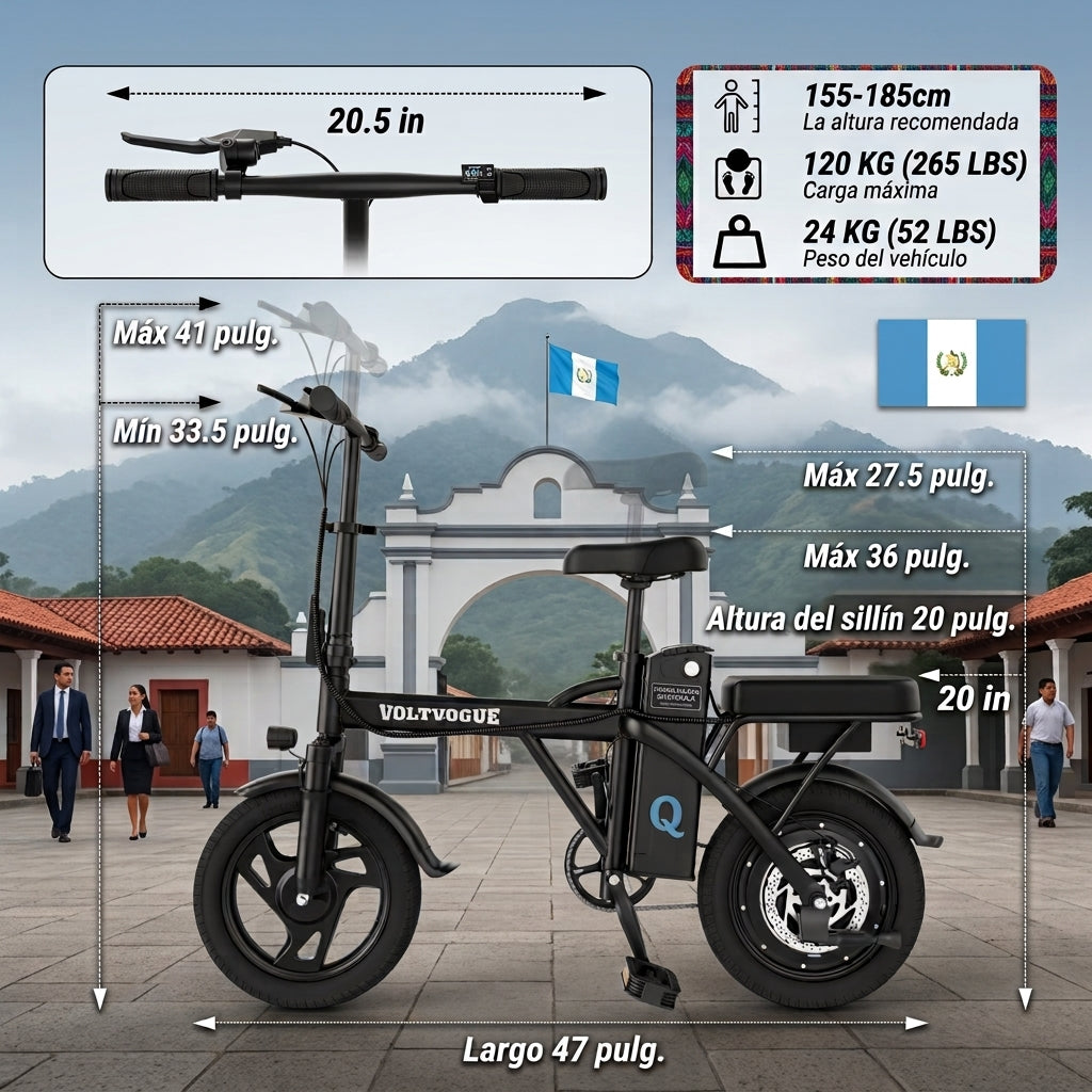 Bicicleta Eléctrica 750W, Doble Asiento y hasta 40 Millas de Autonomía