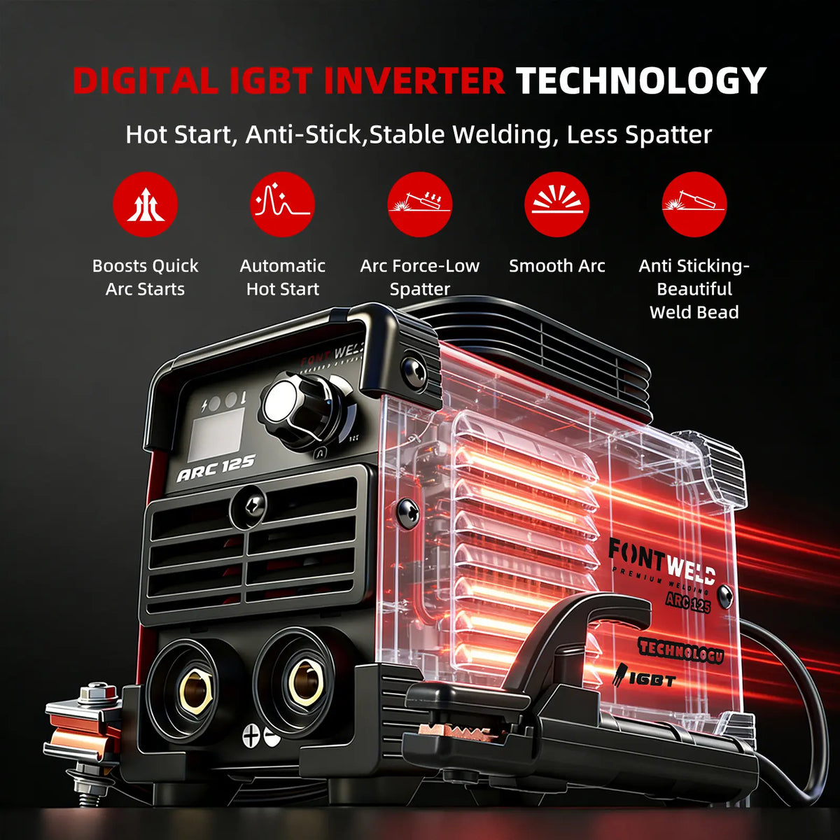 125A Portable Lightweight Handheld Welder Machine, MMA ARC Welder for Home Projects, Metal Repair, Portable Lightweight Welder Handheld Stick Welder